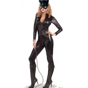 Sexy Sleek Black Bodysuit - Womens Catwoman Costumes